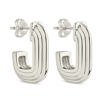 MC Collective Ribbed Hoop Earrings