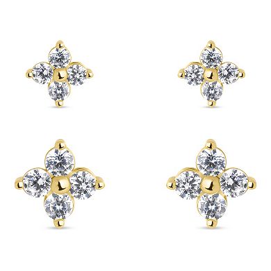 MC Collective Cubic Zirconia Star Stud Duo Earrings Set