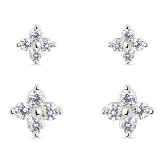 MC Collective Cubic Zirconia Star Stud Duo Earrings Set