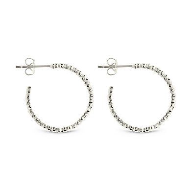 MC Collective Rhodium Plated Daisy Hoop Earrings