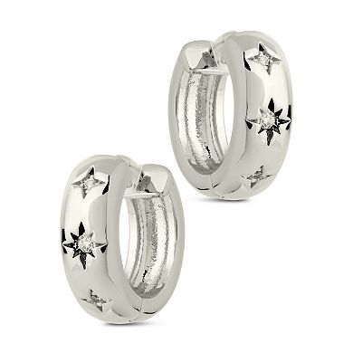 MC Collective Cubic Zirconia Burst Hoop Earrings