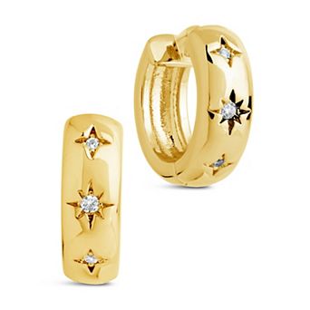 MC Collective Cubic Zirconia Burst Hoop Earrings