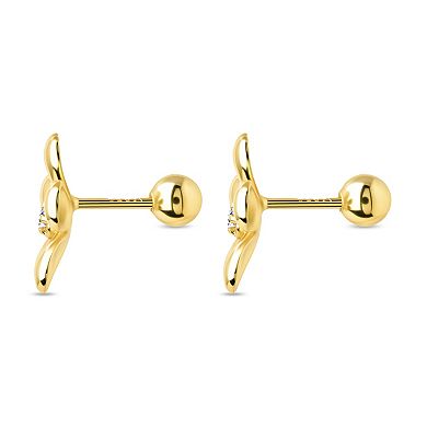 MC Collective Cubic Zirconia Micro Flower Stud Earrings
