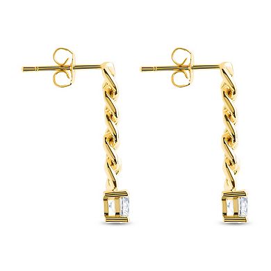 MC Collective Cubic Zirconia Chain Link Drop Stud Earrings
