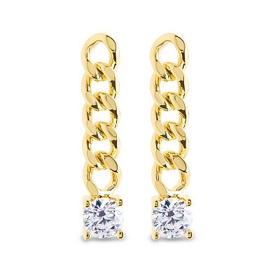 MC Collective Cubic Zirconia Chain Link Drop Stud Earrings