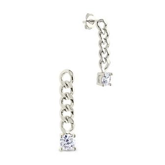 MC Collective Cubic Zirconia Chain Link Drop Stud Earrings