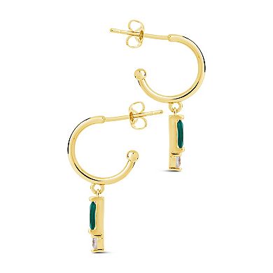 MC Collective Cubic Zirconia Charm Stud Hoop Earrings