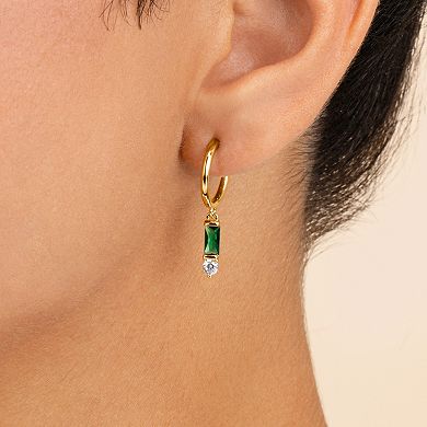 MC Collective Cubic Zirconia Charm Stud Hoop Earrings