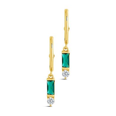 MC Collective Cubic Zirconia Charm Stud Hoop Earrings