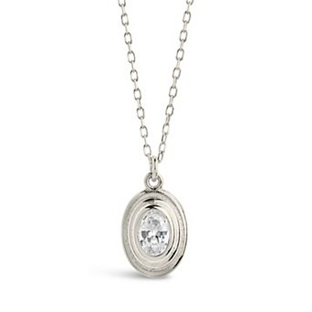 MC Collective Betsy Oval Cubic Zirconia Pendant Necklace
