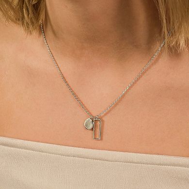 MC Collective Open Rectangle and Circle Pendant Necklace