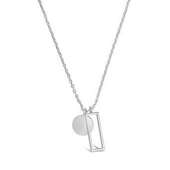 MC Collective Open Rectangle and Circle Pendant Necklace
