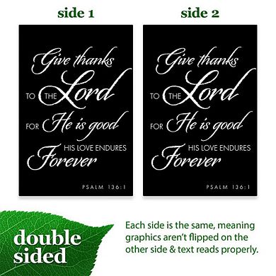 G128 12x18IN Give Thanks to the Lord Scripture Garden Flag Double Sided