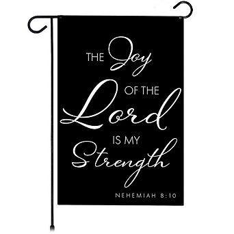 G128 12x18 in Joy of the Lord Scripture Garden Flag Double Sided
