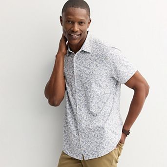 Men's Apt. 9® Short Sleeve Point Collar Button-Down Shirt