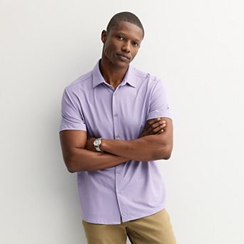 Men's Apt. 9® Short Sleeve Point Collar Button-Down Shirt