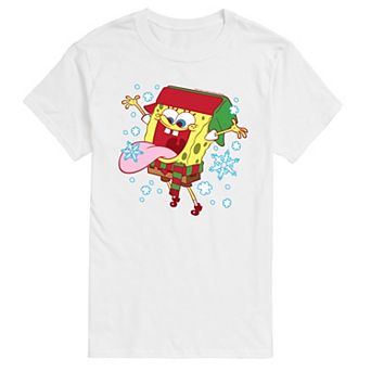 Big & Tall SpongeBob SquarePants Catching Snowflakes Graphic Tee