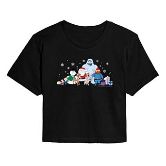 Juniors' Rudolph The Red-Nosed Reindeer Cropped Graphic Tee
