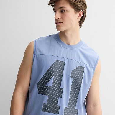 Men's Hollywood Mineral Wash Seamed Muscle Top