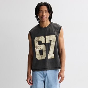 Men's Hollywood Mineral Wash Seamed Muscle Top