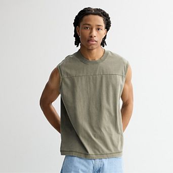 Men's Hollywood Mineral Wash Seamed Muscle Top