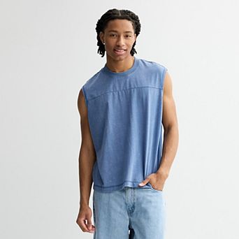 Men's Hollywood Mineral Wash Seamed Muscle Top