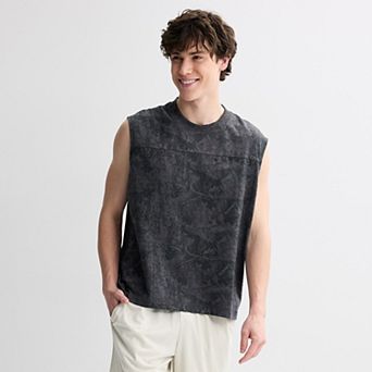 Men's Hollywood Mineral Wash Seamed Muscle Top