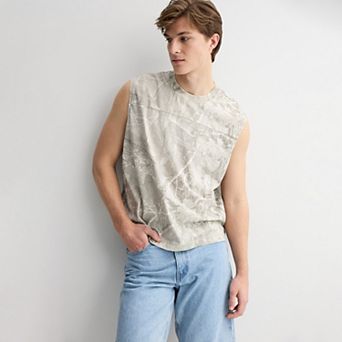 Men's Hollywood Mineral Wash Seamed Muscle Top