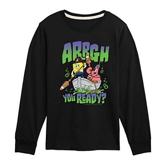 Boys 8-20 The SpongeBob Movie: Search for SquarePants Arrgh You Ready? Long Sleeve Graphic Tee