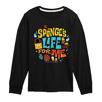 Boys 8-20 The SpongeBob Movie: Search For SquarePants Sponge's Life For Me Long Sleeve Graphic Tee