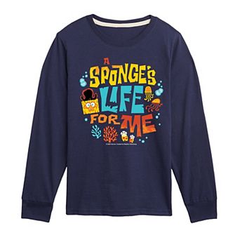 Boys 8-20 The SpongeBob Movie: Search For SquarePants Sponge's Life For Me Long Sleeve Graphic Tee