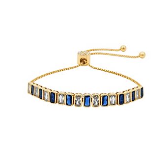 Brilliance Cubic Zirconia Baguette Cut Adjustable Bracelet
