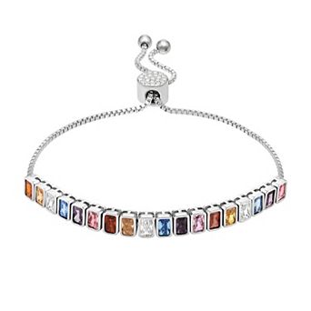 Brilliance Cubic Zirconia Baguette Cut Adjustable Bracelet