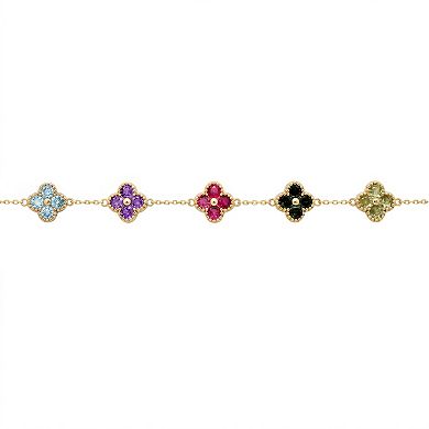 Brilliance Cubic Zirconia Clover Adjustable Bracelet