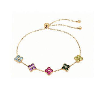 Brilliance Cubic Zirconia Clover Adjustable Bracelet