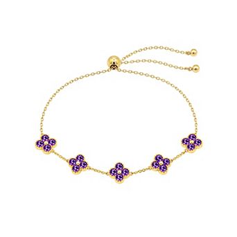 Brilliance Cubic Zirconia Clover Adjustable Bracelet
