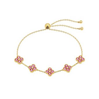 Brilliance Cubic Zirconia Clover Adjustable Bracelet