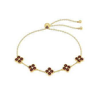 Brilliance Cubic Zirconia Clover Adjustable Bracelet