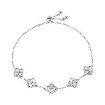 Brilliance Cubic Zirconia Clover Adjustable Bracelet
