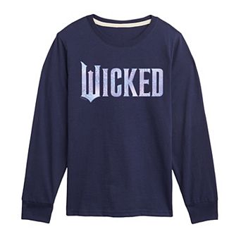 Boys 8-20 Wicked For Good Logo Butterfly Sparkle Long Sleeve Graphic Tee