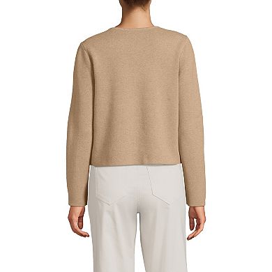 Women's Lands' End Fine Gauge Cotton Milano Blazer Sweater