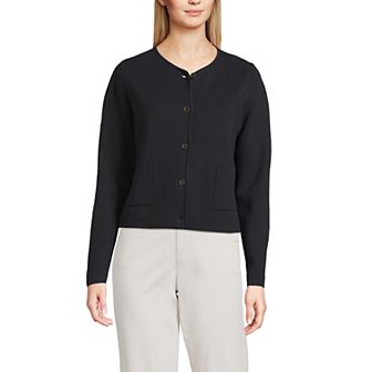 Women's Lands' End Fine Gauge Cotton Milano Blazer Sweater