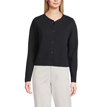 Women's Lands' End Fine Gauge Cotton Milano Blazer Sweater