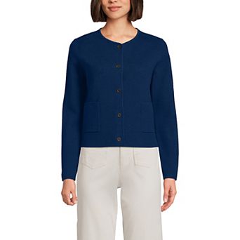 Women's Lands' End Fine Gauge Cotton Milano Blazer Sweater