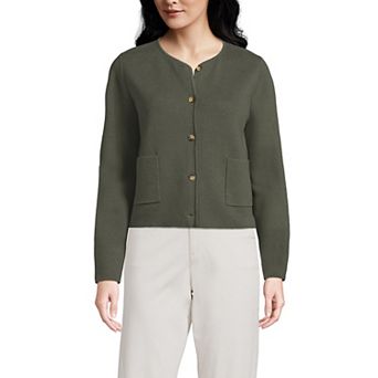 Women's Lands' End Fine Gauge Cotton Milano Blazer Sweater