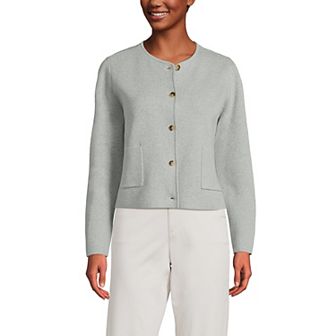 Women's Lands' End Fine Gauge Cotton Milano Blazer Sweater