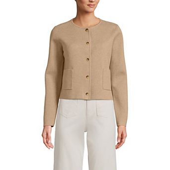 Women's Lands' End Fine Gauge Cotton Milano Blazer Sweater