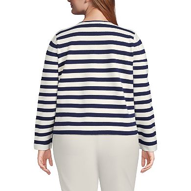 Plus Size Lands' End Fine Gauge Cotton Milano Blazer Sweater