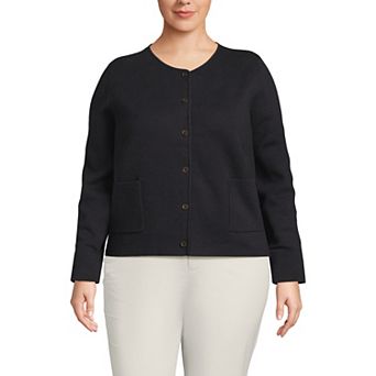 Plus Size Lands' End Fine Gauge Cotton Milano Blazer Sweater