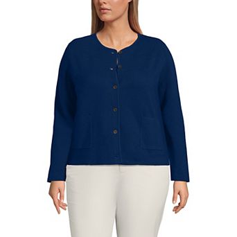 Plus Size Lands' End Fine Gauge Cotton Milano Blazer Sweater